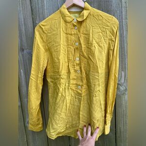 Anthropologie Maeve Anni Popover in Mustard Jacquard Size 2